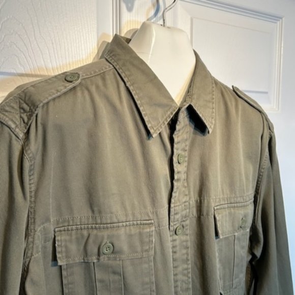 2000, Olive Green,.No Boundaries Military Style Shirt / Shacket. XL - Picture 2 of 4